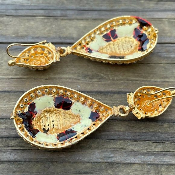 Earrings Gold Tone Women Fashion Ear Jewelry Crystals Accent Traditional Earring - Picture 7 of 10